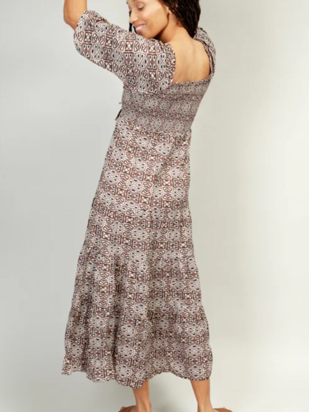 Noonday Bagru Smocked Maxi - Picture 2 of 5